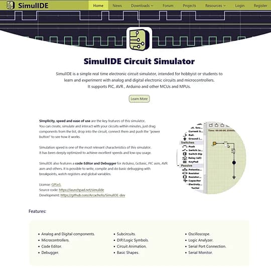 046 Symulatory Arduino SimulIDE 0.png